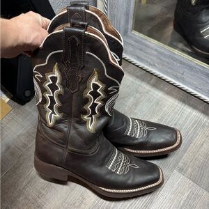 brown leather Forastero cowboy boots